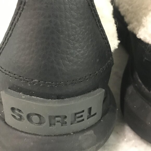 Sorel Boots Womens Size 9 Black White Sherpa Lace Up Snow Explorer II Joan Cozy - Picture 5 of 9